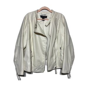 Lane Bryant Plus Size Perforated Faux Leather Moto Jacket Size 18/20 GUC